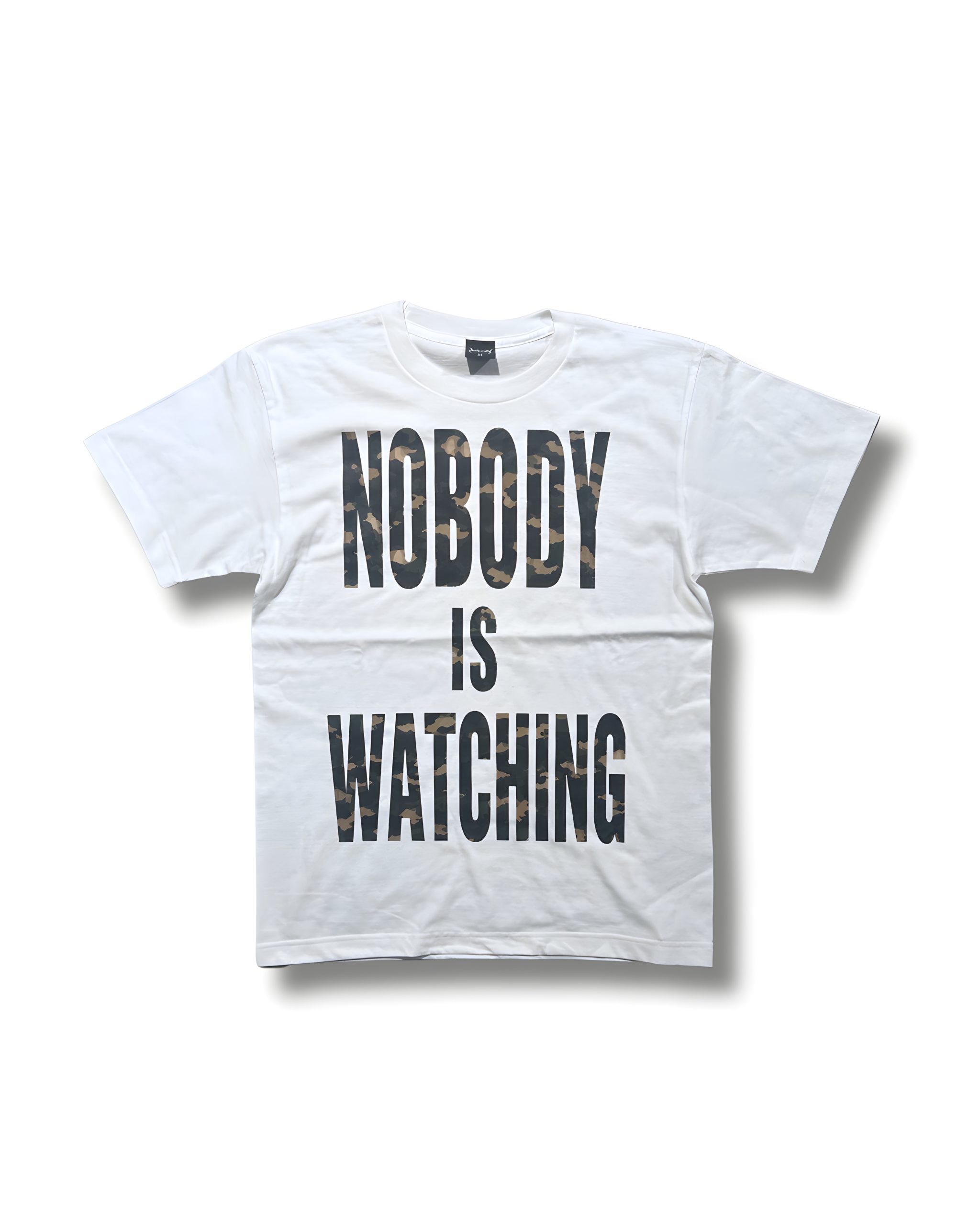 NOBODY IS WATCHIING  S\S TEE WHITE